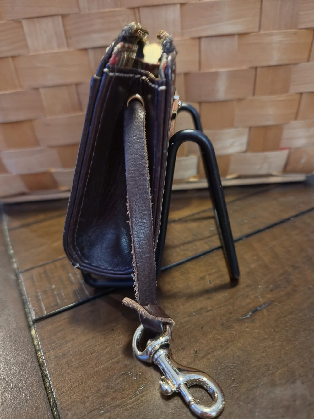 Dooney & Bourke Brown Leather Wallet with Logo Plaque